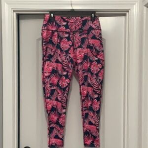 Simply Southern Pink and Blue Floral Leggings